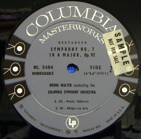 Bruno Walter, Beethoven* : Symphony No. 7 In A Major (LP, Mono)