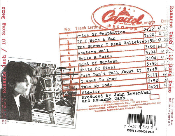 Rosanne Cash : 10 Song Demo (CD, Album, Promo)