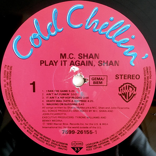 M.C. Shan* : Play It Again, Shan (LP, Album)