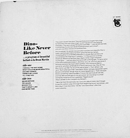 Dean Martin : Dino - Like Never Before (LP, Comp)