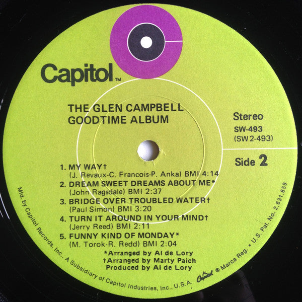 Glen Campbell : The Glen Campbell Goodtime Album (LP, Album, Win)