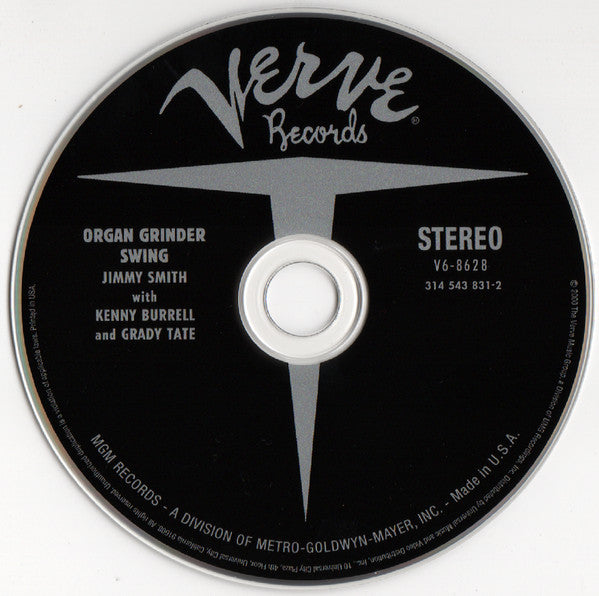The Incredible Jimmy Smith* Featuring Kenny Burrell And Grady Tate : Organ Grinder Swing (CD, Album, RM, Dig)