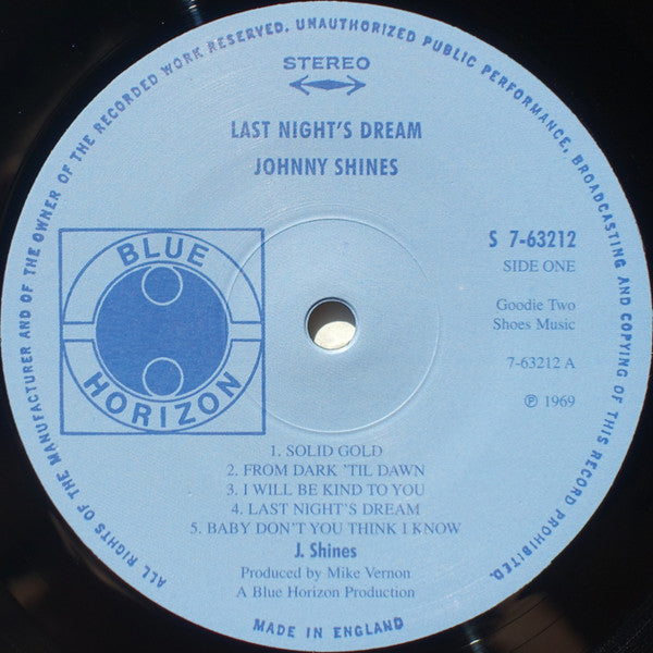 Johnny Shines : Last Night's Dream (LP, Album, Ltd, RE, RM, 180)