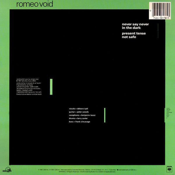 Romeo Void : Never Say Never (12", Car)