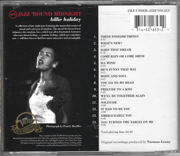 Billie Holiday : Jazz 'Round Midnight (CD, Comp)