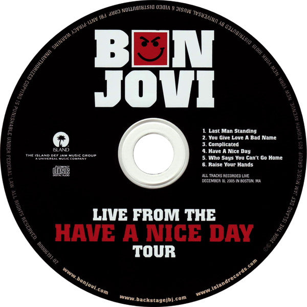 Bon Jovi : Live From The Have A Nice Day Tour (CD, EP, Ltd, Wal)