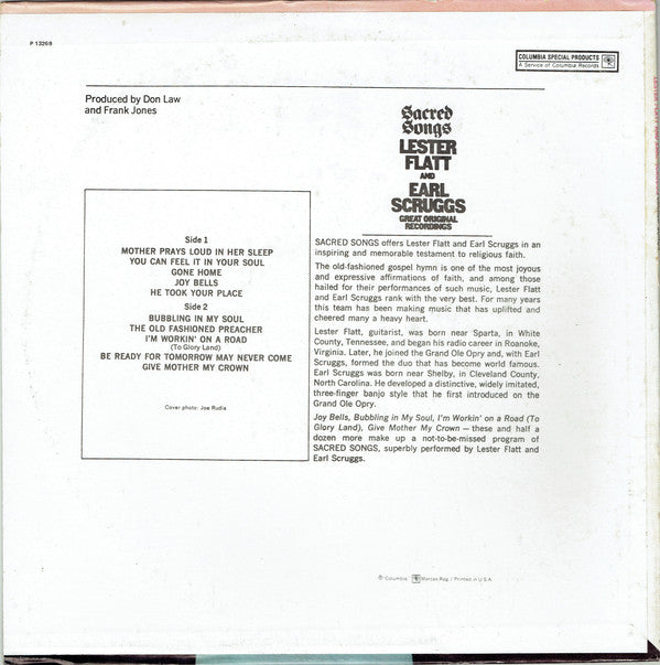 Lester Flatt And Earl Scruggs* : Sacred Songs (LP, Album, RE, RM)