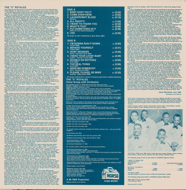 The "5" Royales* : The Real Thing (LP, Comp, Mono)