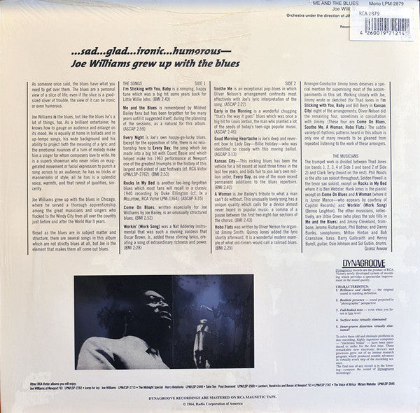Joe Williams : Me And The Blues (LP, Album, RM)