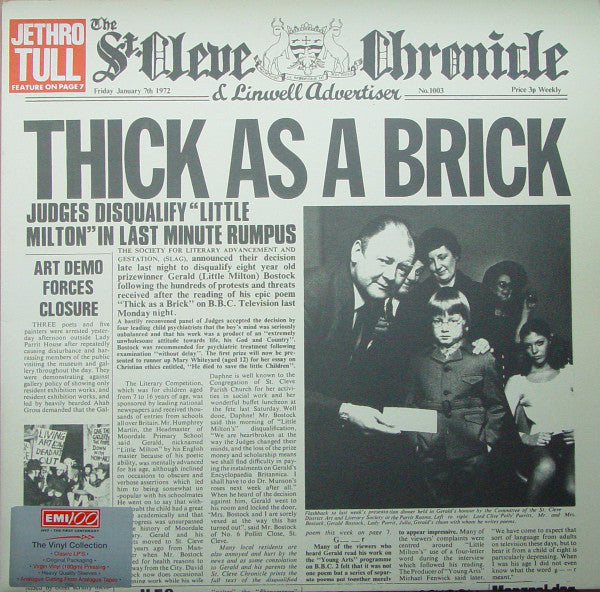 Jethro Tull : Thick As A Brick (LP, Album, RE, 180)