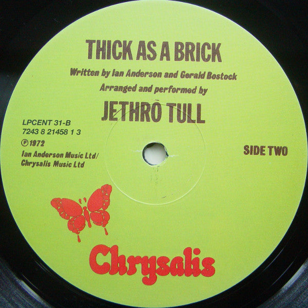 Jethro Tull : Thick As A Brick (LP, Album, RE, 180)