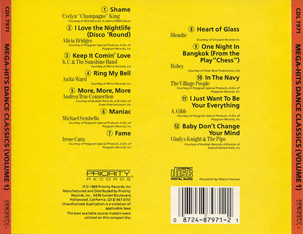 Various : Mega Hits Dance Classics Volume 1 (CD, Comp)