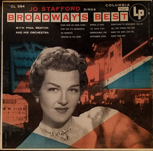 Jo Stafford With Paul Weston And His Orchestra : Jo Stafford Sings Broadway's Best (LP, Mono, Hol)