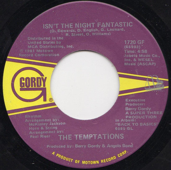The Temptations : Sail Away / Isn't The Night Fantastic (7")