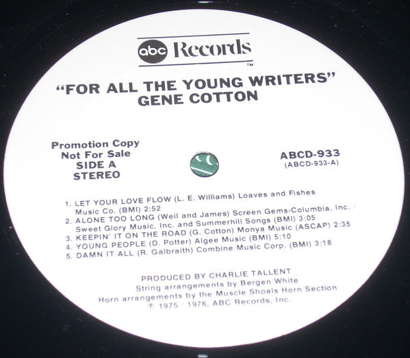 Gene Cotton : For All The Young Writers (LP, Album, Promo)