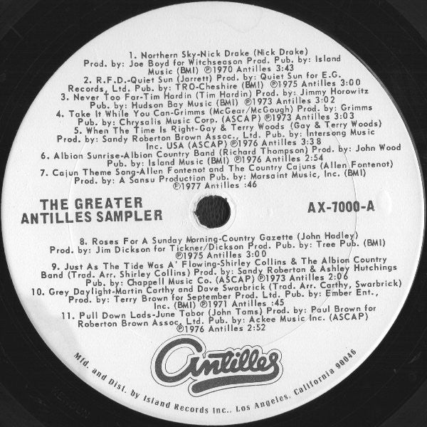 Various : The Greater Antilles Sampler (LP, Comp, RM, Pit)