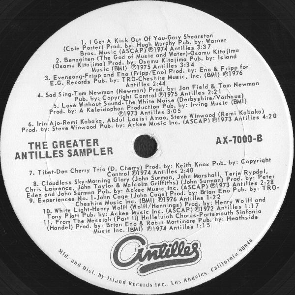 Various : The Greater Antilles Sampler (LP, Comp, RM, Pit)