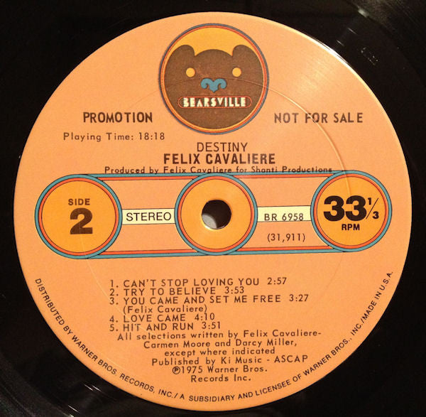 Felix Cavaliere : Destiny (LP, Album, Promo, San)