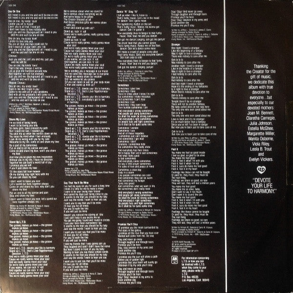 L.T.D. : Devotion (LP, Album, Ind)