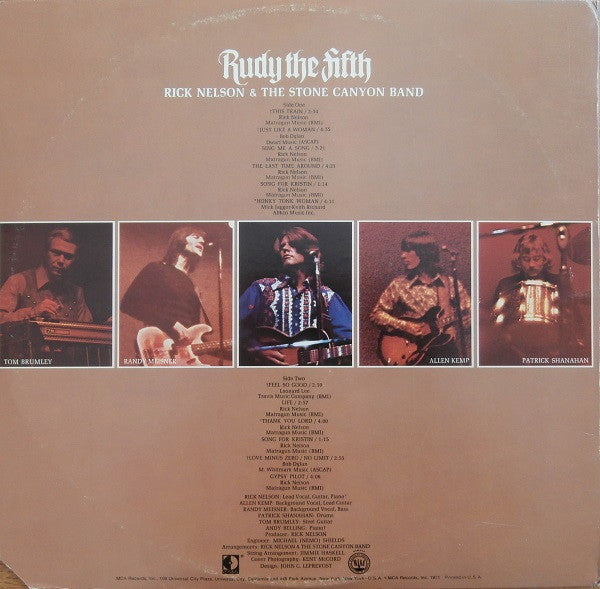 Rick Nelson & The Stone Canyon Band : Rudy The Fifth (LP, Album, Glo)