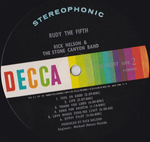 Rick Nelson & The Stone Canyon Band : Rudy The Fifth (LP, Album, Glo)