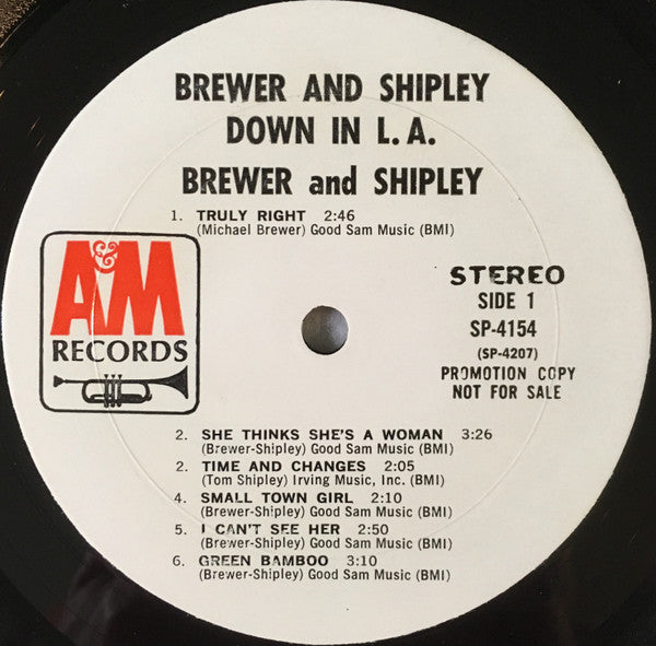 Brewer And Shipley : Down In L.A. (LP, Album, Promo)