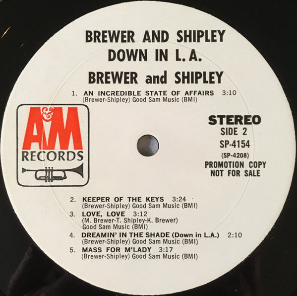 Brewer And Shipley : Down In L.A. (LP, Album, Promo)