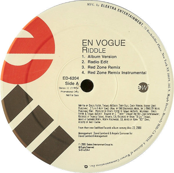 En Vogue : Riddle (12", Promo)