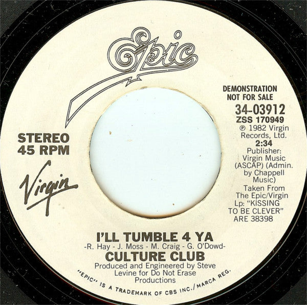 Culture Club : I'll Tumble 4 Ya! (7", Single, Promo)