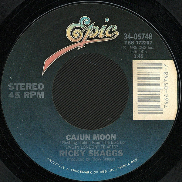 Ricky Skaggs : Cajun Moon (7", Styrene, Car)