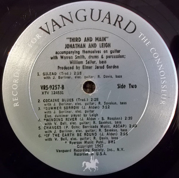 Jonathan And Leigh : Third And Main (LP, Album, Mono)