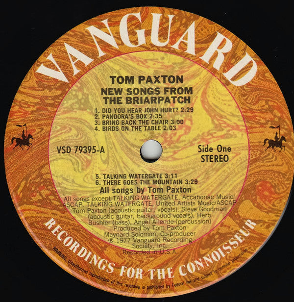 Tom Paxton : New Songs From The Briarpatch (LP, Album)