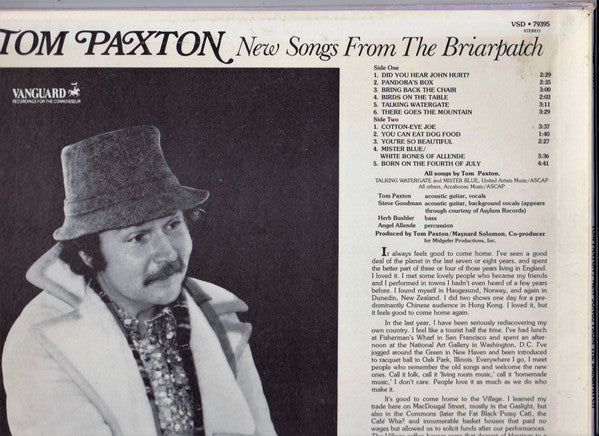 Tom Paxton : New Songs From The Briarpatch (LP, Album)