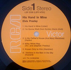 Elvis Presley : His Hand In Mine (LP, Album, RE, Ind)