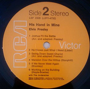 Elvis Presley : His Hand In Mine (LP, Album, RE, Ind)