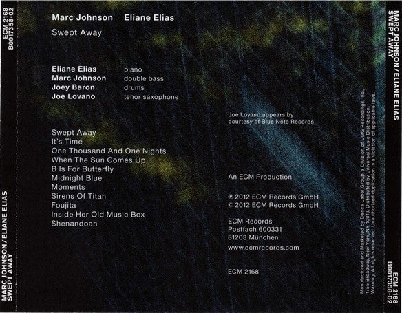 Marc Johnson (2) / Eliane Elias : Swept Away (CD, Album)