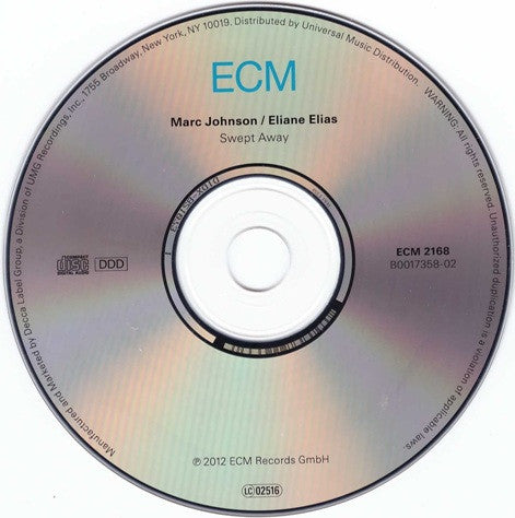Marc Johnson (2) / Eliane Elias : Swept Away (CD, Album)