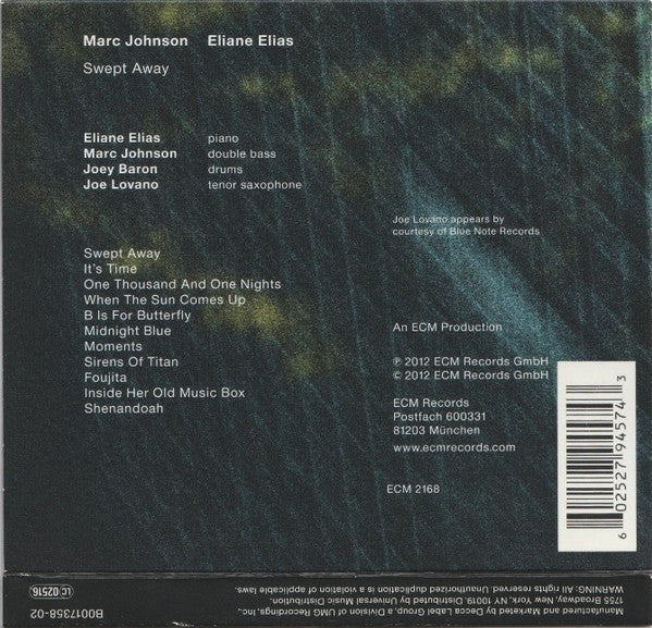 Marc Johnson (2) / Eliane Elias : Swept Away (CD, Album)