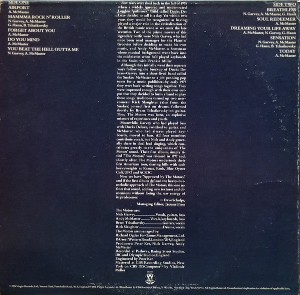 The Motors : Approved By The Motors (Vinyl, VG) – Square Cat Vinyl