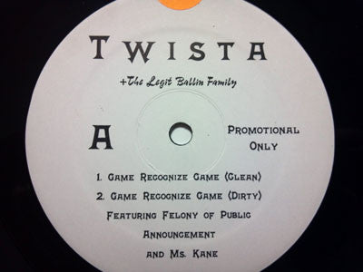 Twista + The Legit Ballin Family* : Game Recognize Game / Break'Em Up (12", Promo)