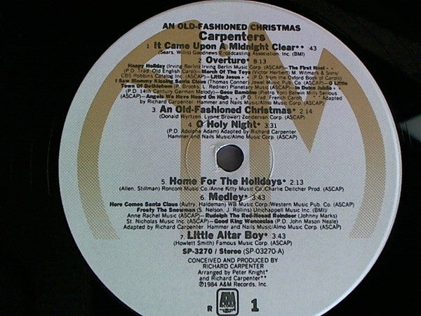 Carpenters : An Old-Fashioned Christmas (LP, RP, Tra)