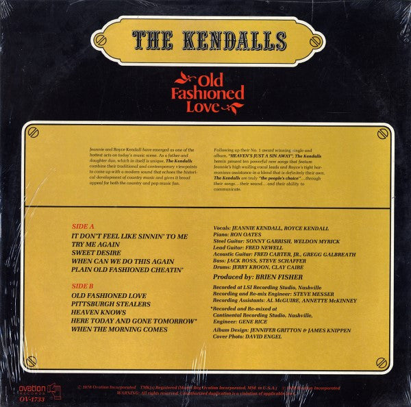 The Kendalls : Old Fashioned Love (LP, Album, PRC)