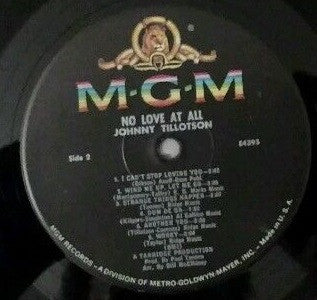Johnny Tillotson : No Love At All (LP, Album, Mono)