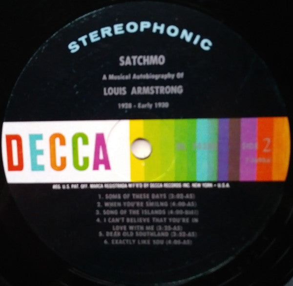 Louis Armstrong : Satchmo A Musical Autobiography Of Louis Armstrong (1928- Early 1930) (LP, Comp)