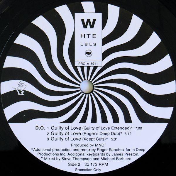 D.O.* : Guilty Of Love (12", Promo)