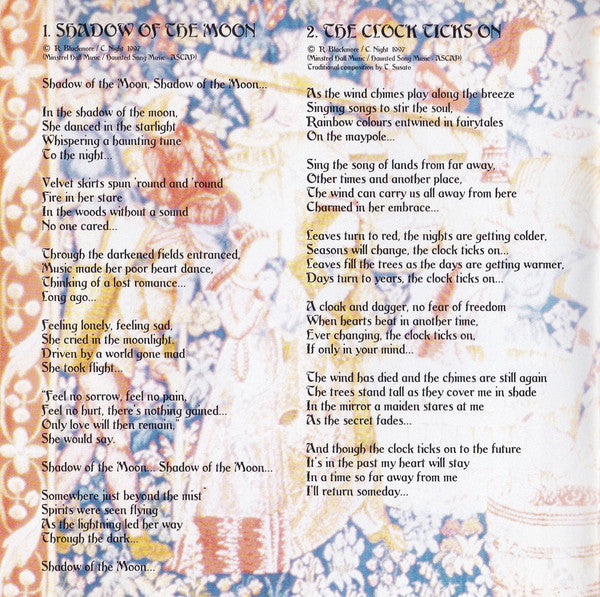 Blackmore's Night : Shadow Of The Moon (CD, Album)