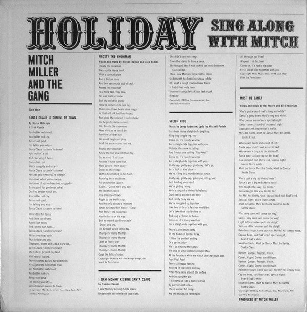 Mitch Miller And The Gang : Holiday Sing Along With Mitch (LP, Album, Mono)