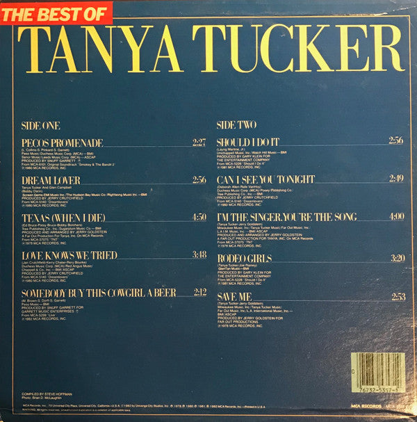Tanya Tucker : The Best Of Tanya Tucker (LP, Comp)