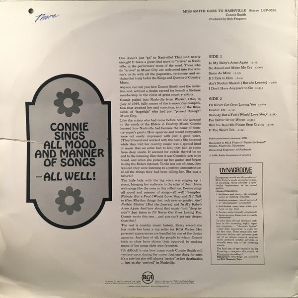 Connie Smith : Miss Smith Goes To Nashville (LP, Album)