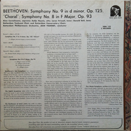 Ludwig van Beethoven / Jean Fournet / The Rotterdam Philharmonic Orchestra* : Symphony No. 9 In D Minor, Op. 125 "Choral" / Symphony No. 8 In F Major, Op. 93 (2xLP, Ltd + Box)
